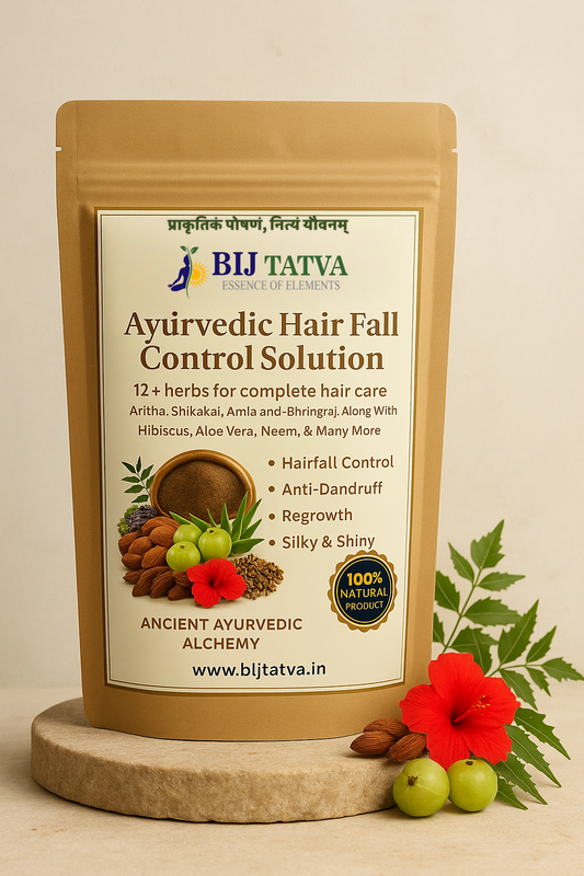 BIJ Tatva Ayurvedic Hair Fall Control Solution – Herbal Blend for Hair Regrowth and Root Strengthening

