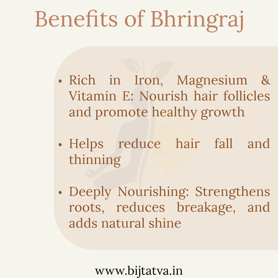 Benefits of BIJ Tatva Bhringraj Powder – Stimulates Hair Growth, Prevents Hair Fall & Greying