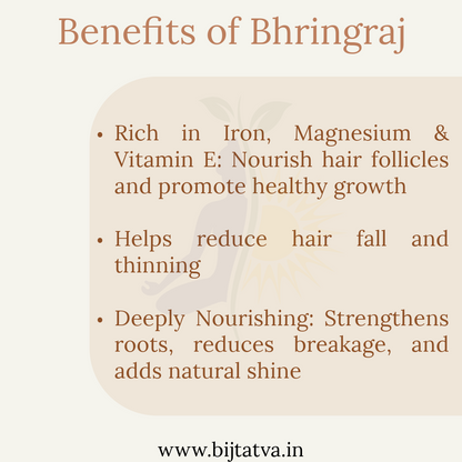 Benefits of BIJ Tatva Bhringraj Powder – Stimulates Hair Growth, Prevents Hair Fall & Greying