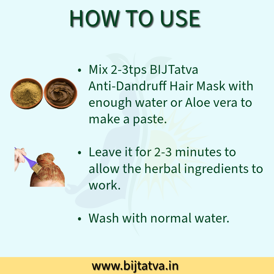 How to Use BIJ Tatva Anti-Dandruff Hair Mask – Mix with Water or Curd & Apply to Scalp for Dandruff Control