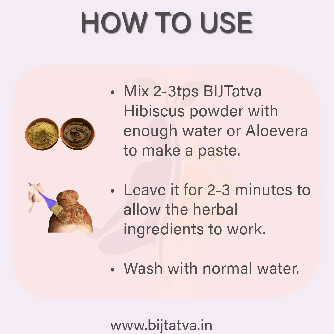 How to Use BIJ Tatva Hibiscus Powder – Mix with Water, Aloe Vera or Curd & Apply as Hair Mask