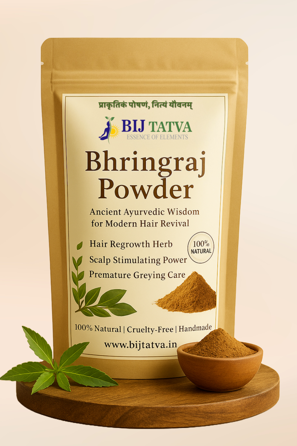 BIJ Tatva Bhringraj Powder – Ayurvedic Hair Growth and Scalp Nourishment Solution