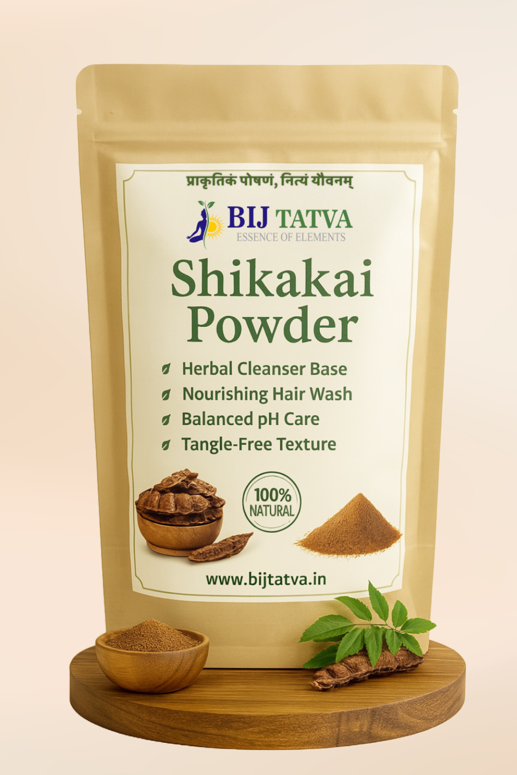 BIJ Tatva Shikakai Powder – Natural Ayurvedic Hair Cleanser for Healthy, Shiny Hair


