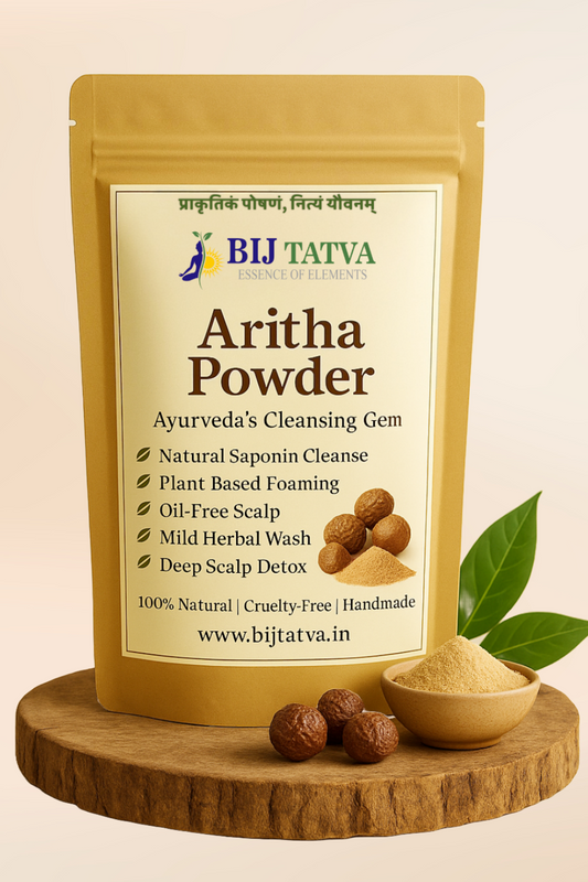 BIJ Tatva Aritha Powder – Ayurvedic Natural Cleanser for Scalp and Hair Health
